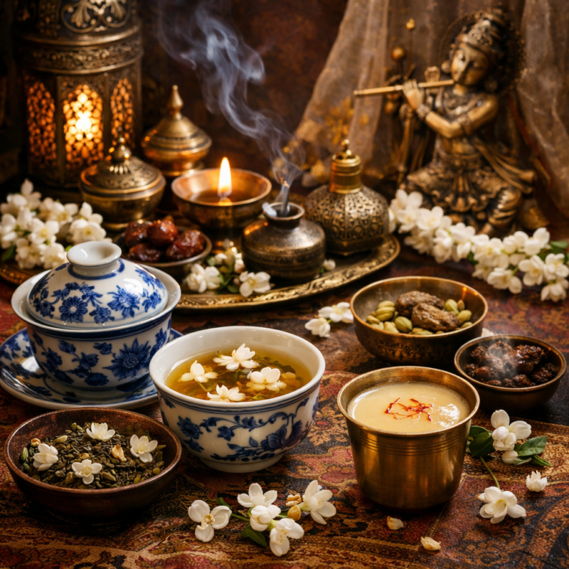 thé au jasmin chinois et indien rituel culturel parfum fleurs jasmin infusion traditionnelle