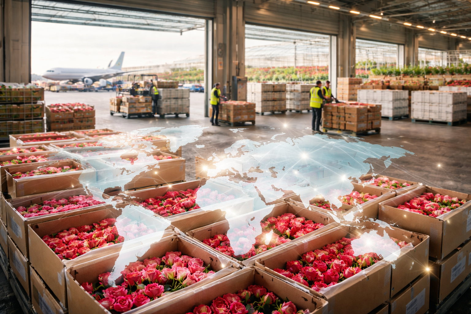 commerce mondial des fleurs et logistique florale